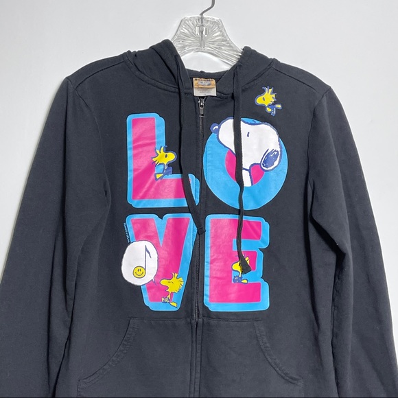 Peanuts Snoopy Big Spell out Full Zip Hoodie Sz L - Picture 4 of 8